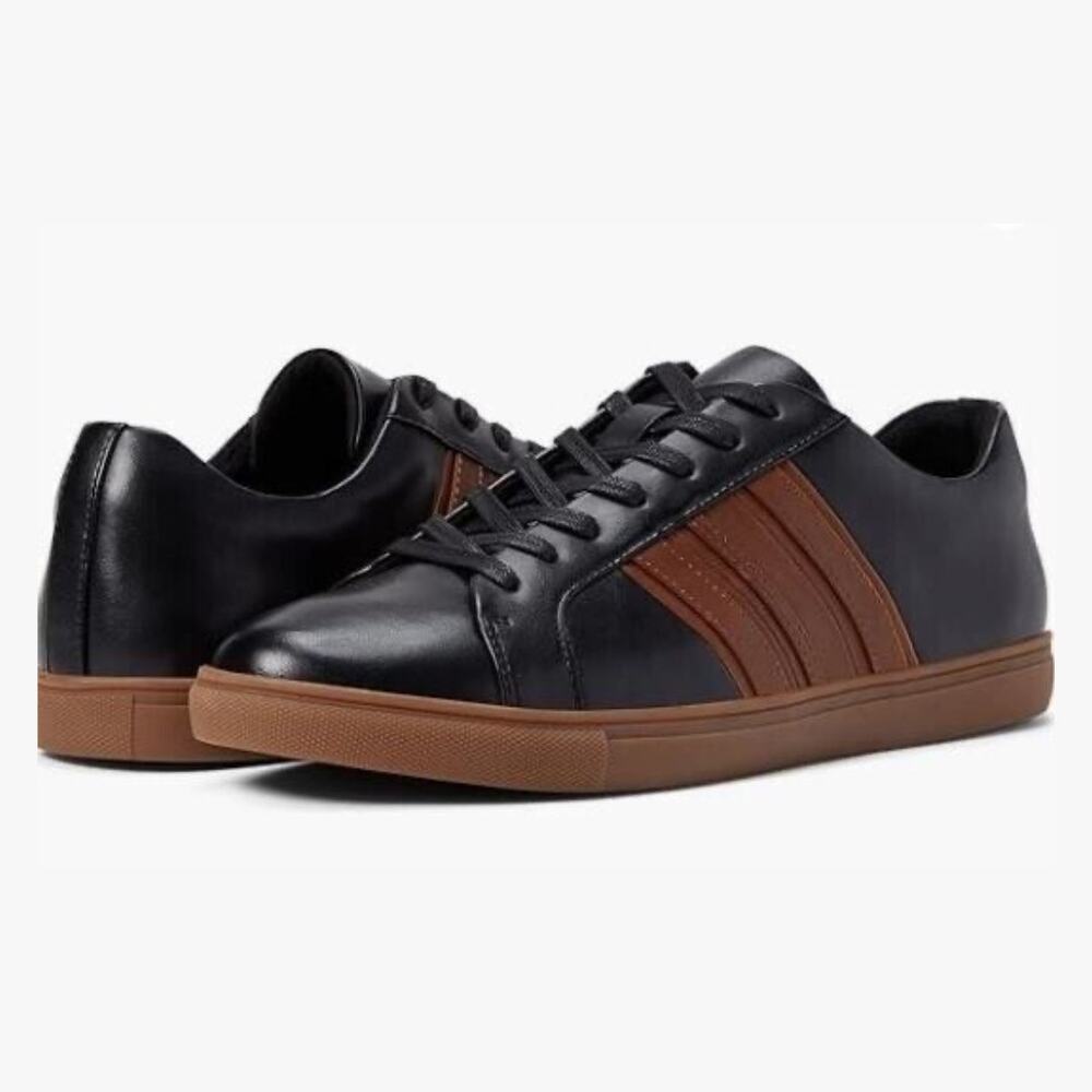 UNLISTED BY KENNETH COLE STAND MIX SNEAKERS IN BLACK COGNAC NWOB‎ MEN'S SIZE 7